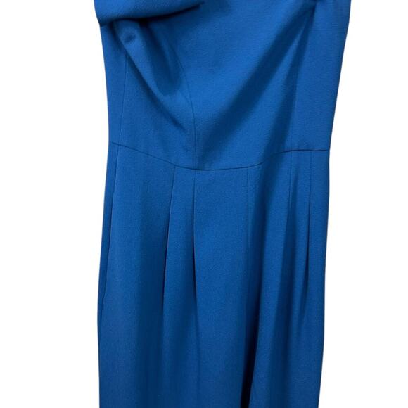 Gal Meets Glam Sylvia Jumpsuit Blue One Shoulder Bow size 6 Small Sleeveless - Picture 4 of 12